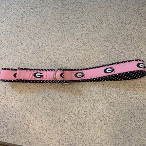 University of Georgia belt measures 35” from end to end. Moonshine brand
